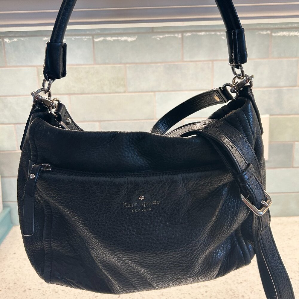 Kate Spade Black Pebbled Soft Leather Hobo Shoulder/Handbag - Picture 1 of 7